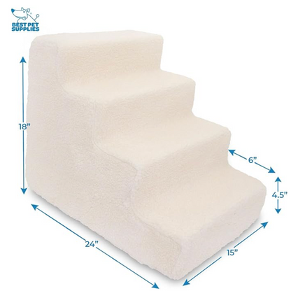 Foldable Pet Stairs – Soft Foam Steps for Small Dogs & Cats