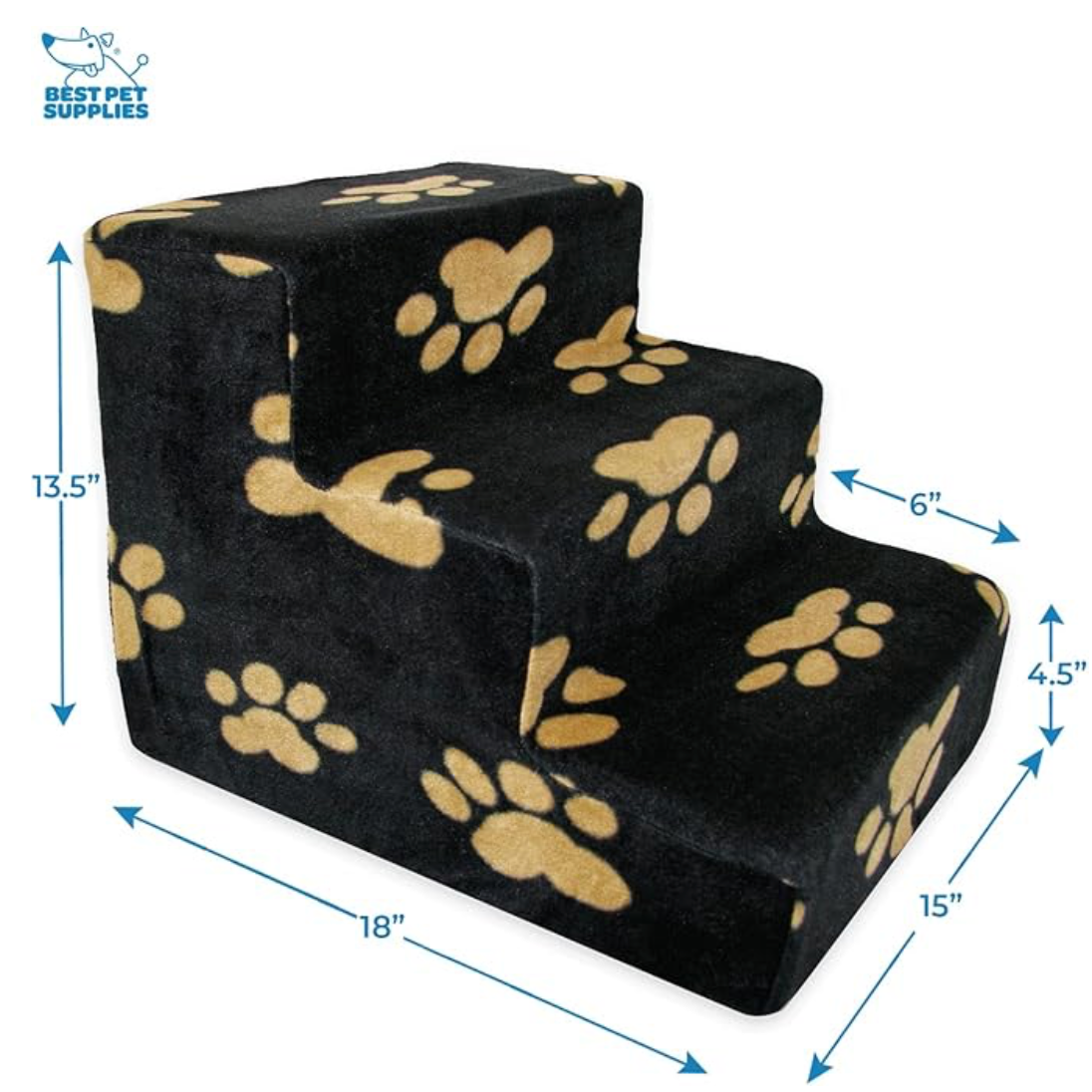 Foldable Pet Stairs – Soft Foam Steps for Small Dogs & Cats