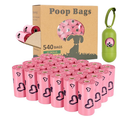 Sacs à crottes de chien – Sacs à déjections ultra-résistants et anti-fuite avec distributeur